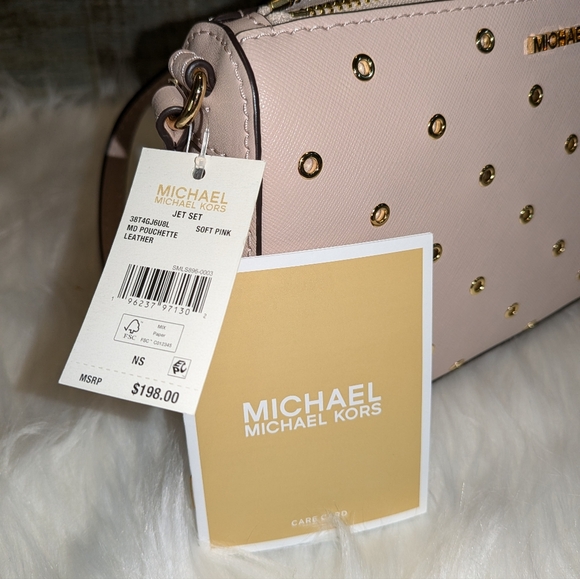 NWT Michael Kors Md Pink Jet set Pochette - Picture 6 of 6